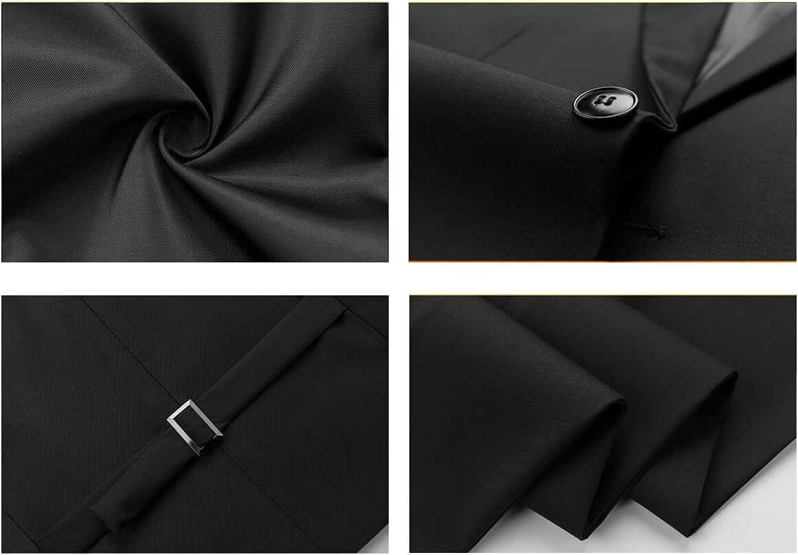 Mens 3 Piece Tuxedo Suits Slim Fit Casual Suit Blazer Two Button Wedding Prom Jackets Vest&Trousers