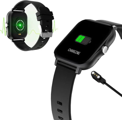 Smart Fitness Tracker Watch for Android/Ios - IP68 Waterproof, Heart Rate/Blood Oxygen/Sleep Monitoring, 8 Sports Modes, Breath Training, Weather Updates - 1.69-Inch Display for Men and Women