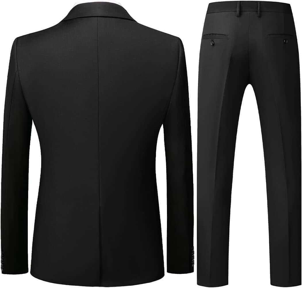 Mens 3 Piece Tuxedo Suits Slim Fit Casual Suit Blazer Two Button Wedding Prom Jackets Vest&Trousers