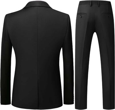 Mens 3 Piece Tuxedo Suits Slim Fit Casual Suit Blazer Two Button Wedding Prom Jackets Vest&Trousers