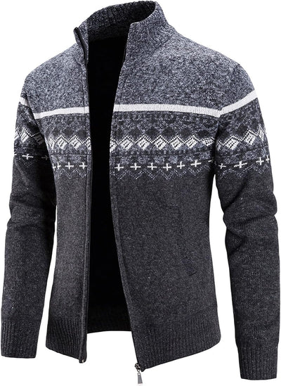 Sweater Cardigan Jackets for Mens, Fall Winter Zipper Plaid Stand Collar Coat Warm Slim Casual Short Sleeve Long Sleeves Lapel Button-Down Button up V Neck O round Crewneck 158-Dark Gray X-Large
