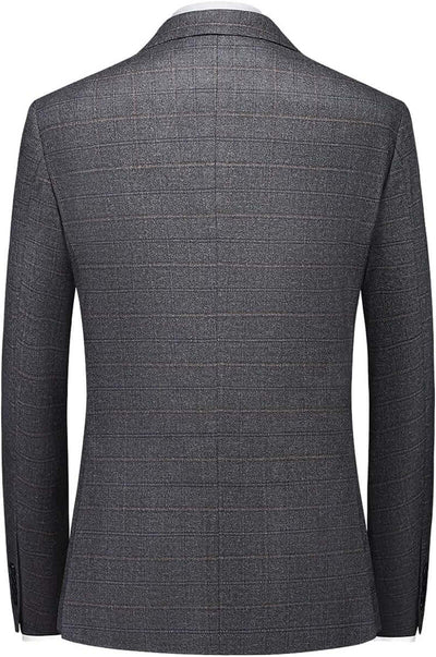 Mens 3 Piece Suits Slim Fit Tweed Suit Plaid Slim Fit Suits for Men One Button Suit Tuxedo Set