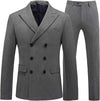 Mens Suits 3 Piece Slim Fit Suit Double Breasted Pinstripe Suit Formal Wedding Tuxedo Suit