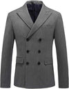 Mens Suits 3 Piece Slim Fit Suit Double Breasted Pinstripe Suit Formal Wedding Tuxedo Suit