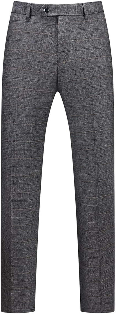 Mens 3 Piece Suits Slim Fit Tweed Suit Plaid Slim Fit Suits for Men One Button Suit Tuxedo Set